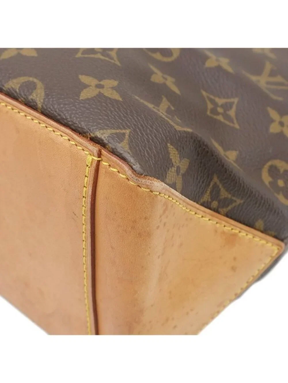 Louis Vuitton Tote Bag Cabas Piano Monogram Canvas Gold Brown
